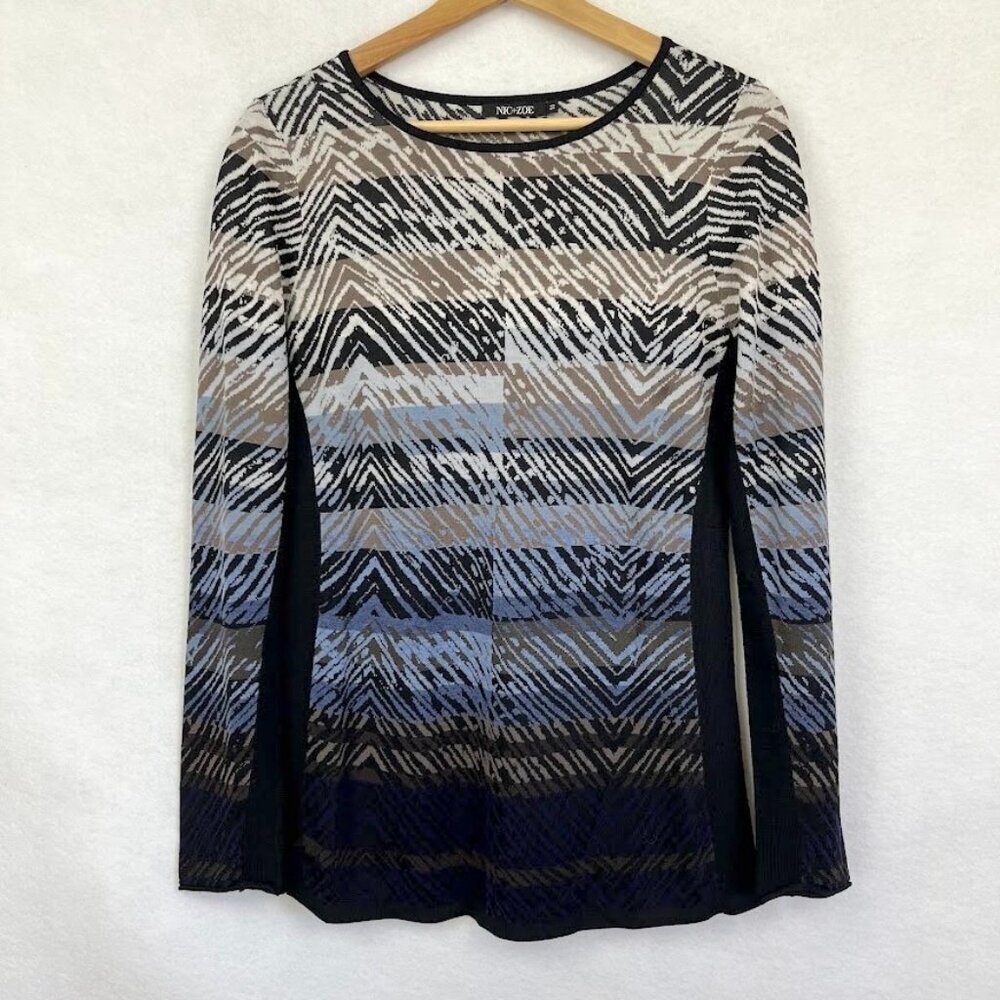 Nic + Zoe Lightweight Sweater Preppy Dark Academia Grandma Core Neutral M